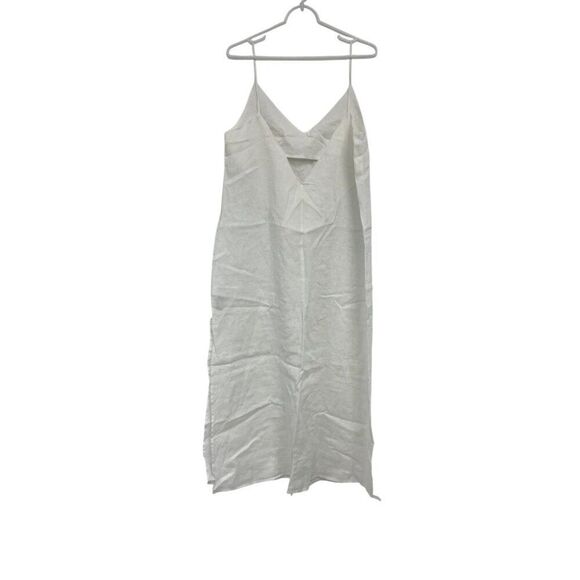 Zara Home Womens Nightgown Linen Pajamas Dress L Large White Midi NWT - Picture 3 of 8